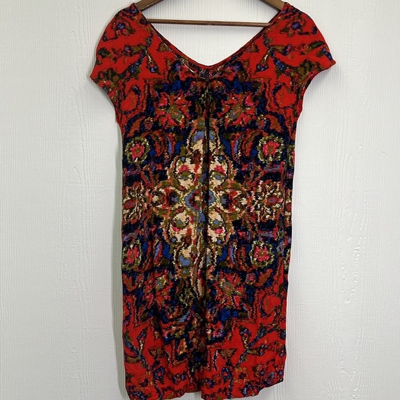 Anthropologie - Maeve Prins V Neck Short Sleeve Lightweight Colorful Dress Small - Picture 11 of 12
